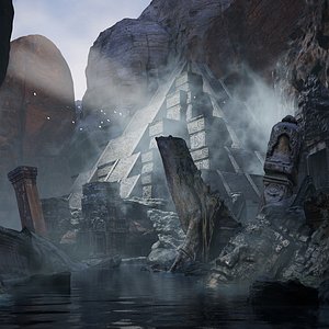 temple scene 3D