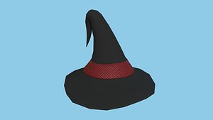 Black Red Wizard Hat - Character Design Fashion model