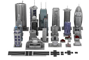 buildings parts 3d obj