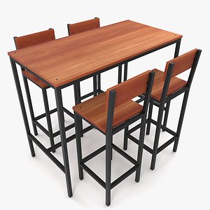 3D model Industrial pub table