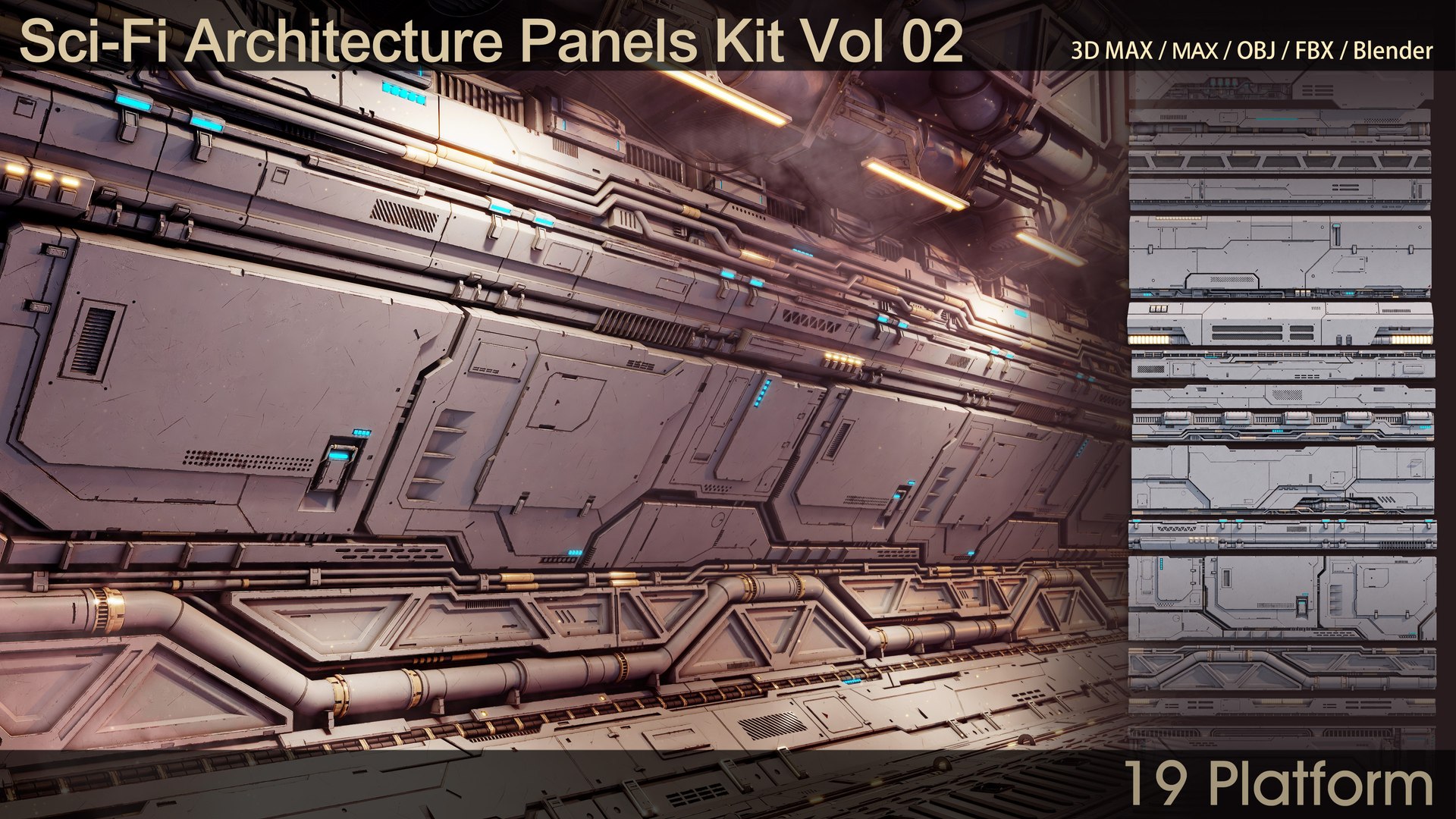 Sci-Fi Architecture Panels Pack vol 02 model - TurboSquid 1960935