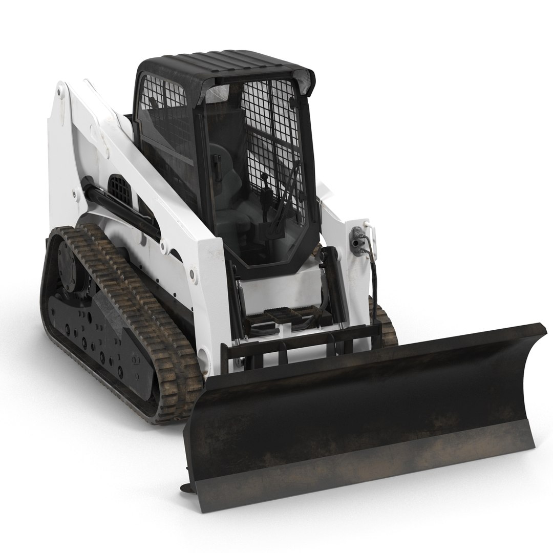 Compact Tracked Loader with Blade Rigged 3D Model 3D model preview
