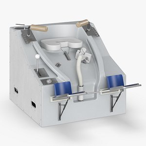 Space Vacuum Toilet with Leg Braces White 3D model