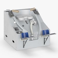 Space Vacuum Toilet with Leg Braces White