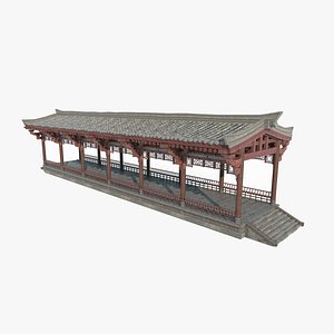 3D model Ancient Asian Luxury Corridor