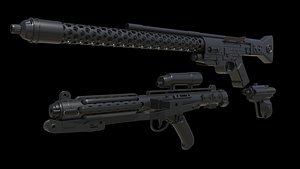 Star Wars Mandalorian blasters 3D model