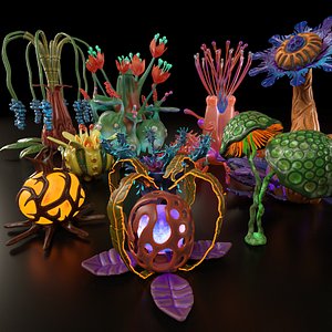 Fantasy plants 3D
