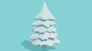 Cartoon winter fir tree