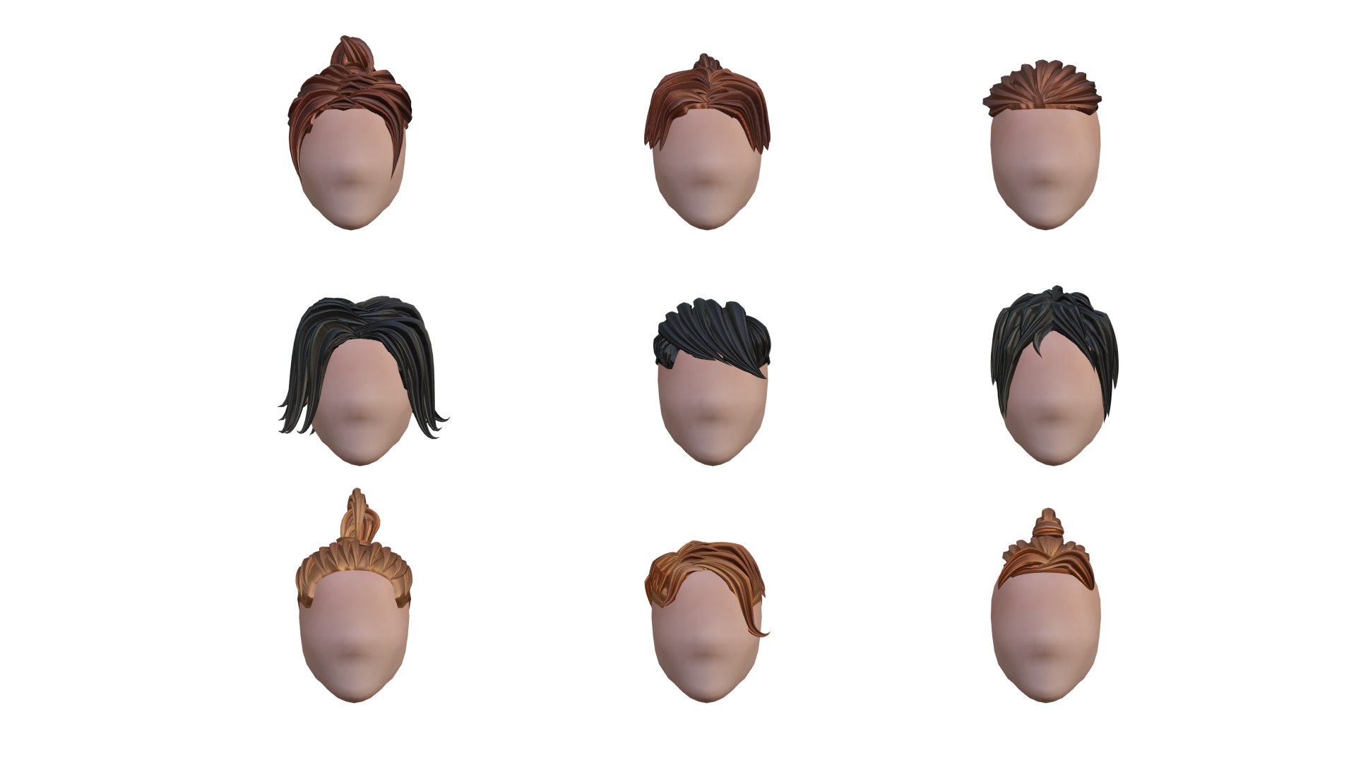 Anime Hairstyle Pack 3D Model - TurboSquid 1937884