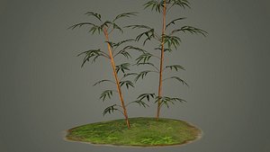 tree bamboo cartoon handpainted visualization stylized plant model