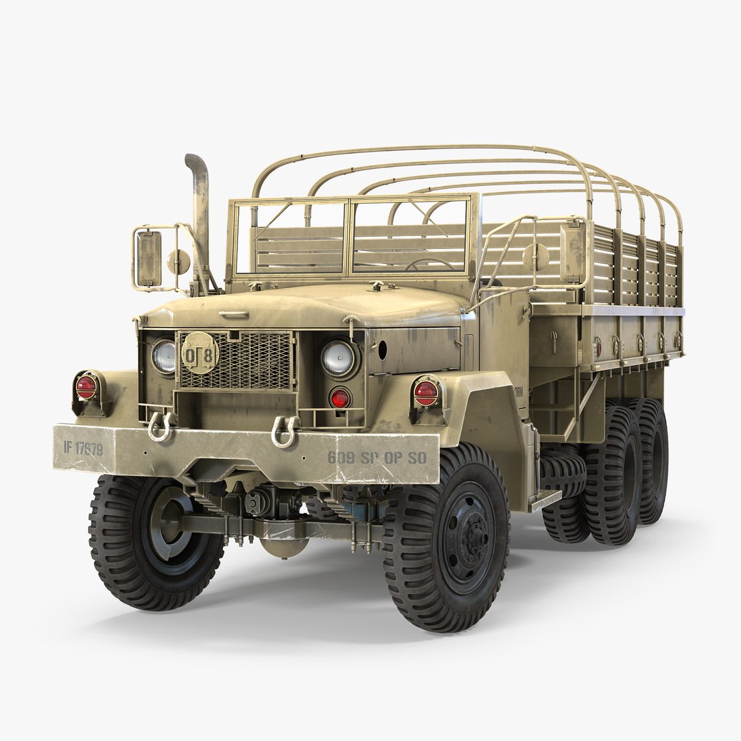 Cargo Truck M35 Desert Rigged 3D Model 3D model preview
