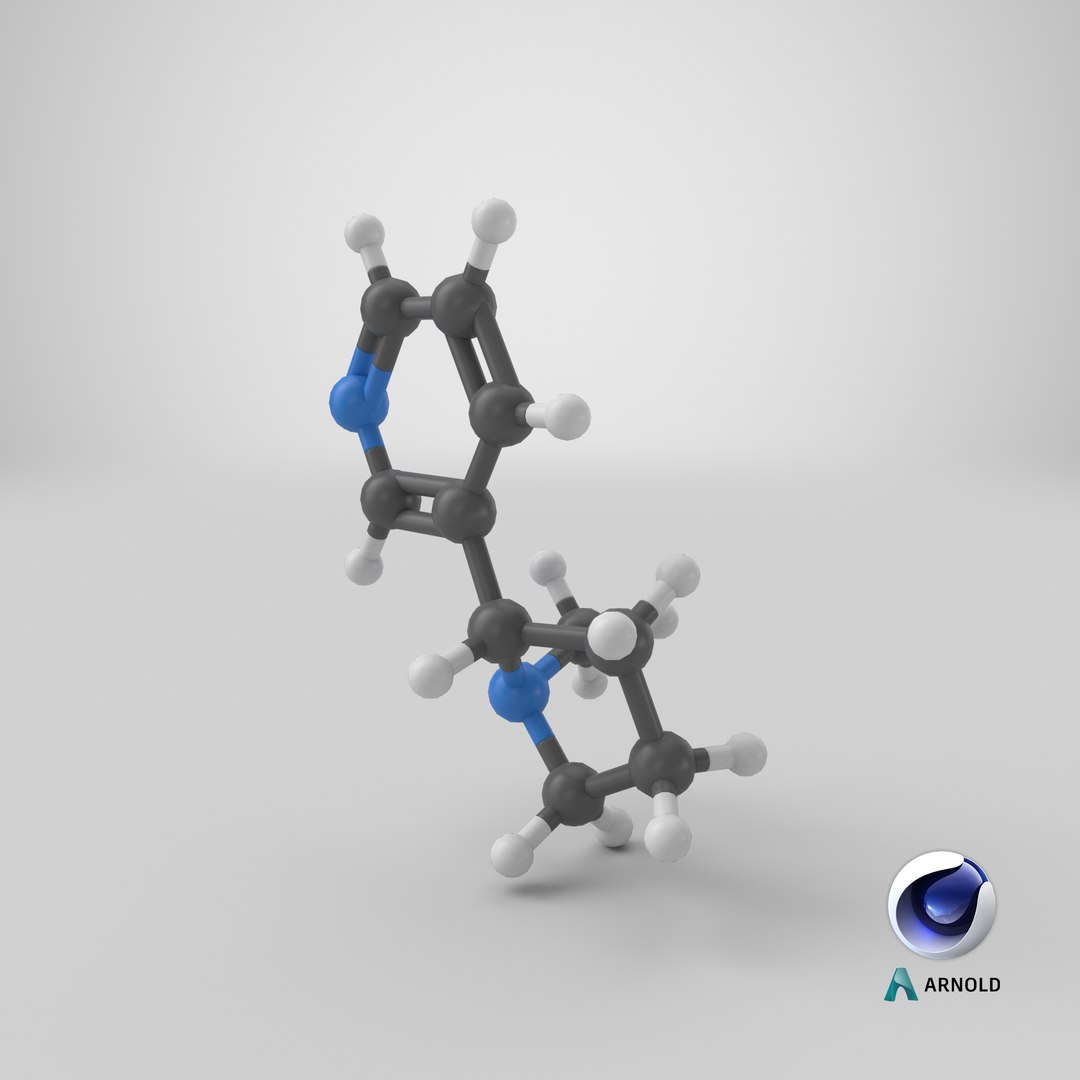 nicotine molecule 3D model https://p.turbosquid.com/ts-thumb/dK/UfoYMJ/ZEQm3KFc/stemcell_cinema_4d_arnold_render/png/1575494516/1920x1080/fit_q87/9657ad067cfbc1268f52c2736de0aa004948c683/stemcell_cinema_4d_arnold_render.jpg
