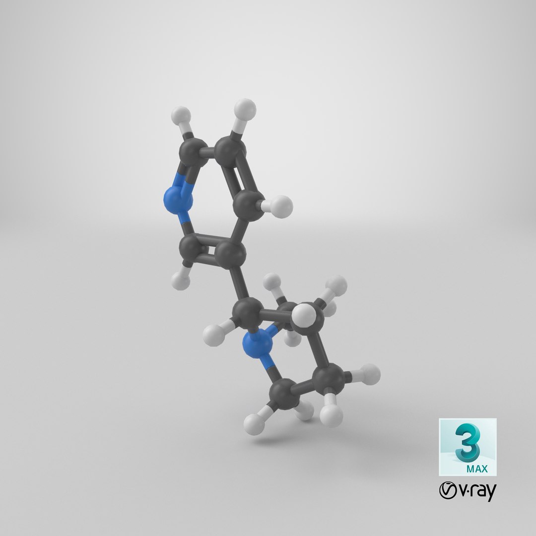 nicotine molecule 3D model https://p.turbosquid.com/ts-thumb/dK/UfoYMJ/emiBCtoK/stemcell_max_vray_render/png/1575494533/1920x1080/fit_q87/986f82c49f40006e8268054616ce7a0e4429ec0a/stemcell_max_vray_render.jpg