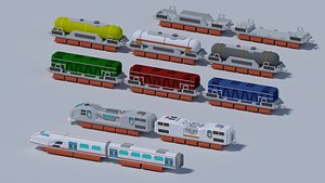 3D model maglev train low-poly