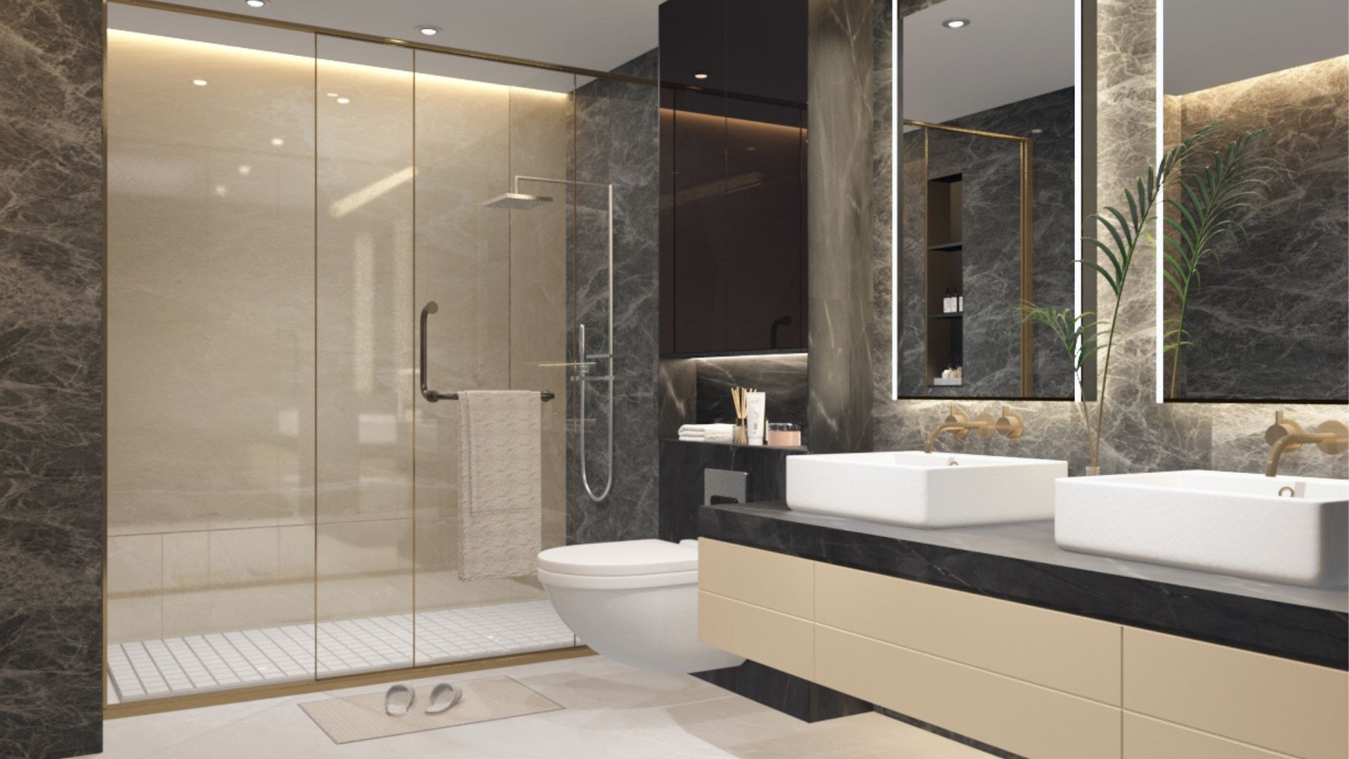 3D Luxury Interior Scenes-Bathroom 3 In 1 3D Model - TurboSquid 1987044