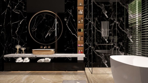 3D Luxury Interior Scenes-Bathroom 3 in 1 3D model
