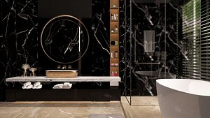 Luxury Interior Scenes-Bathroom 3 in 1 3D model