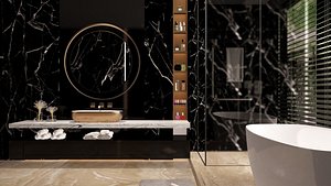 Luxury Interior Scenes-Bathroom 3 in 1 3D model