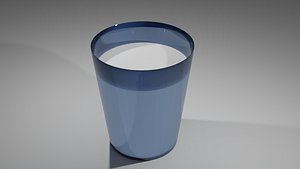 Stylized Glass With Milk  Low-poly 3D model