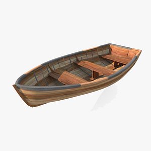3D Modern vehicle small wooden boat model