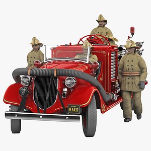 3d model old truck set rigged
