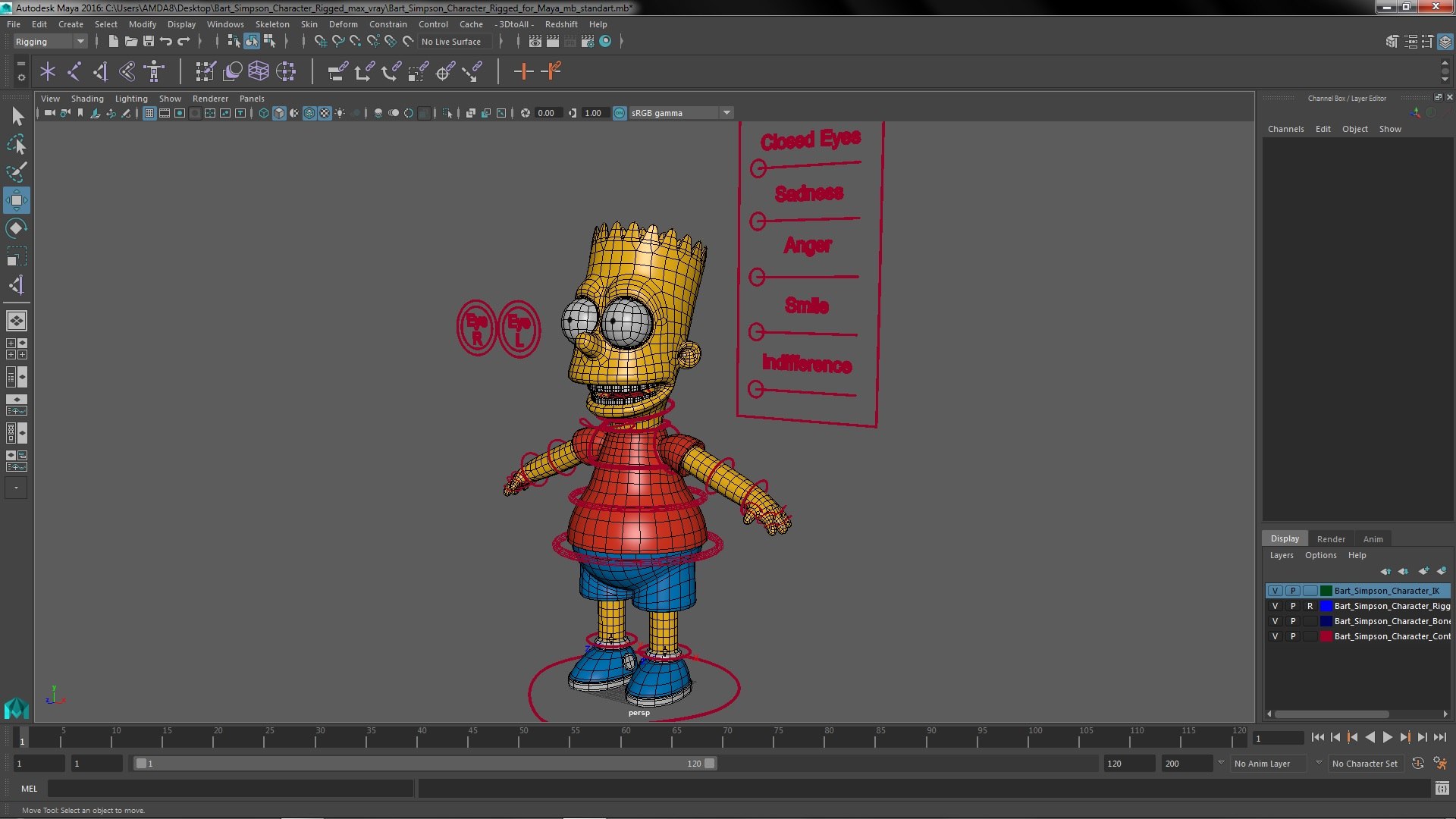 3D Bart Simpson Character Rigged for Maya - TurboSquid 1964638