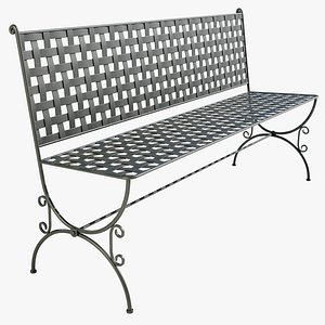 Wrought Iron Bench 3D model