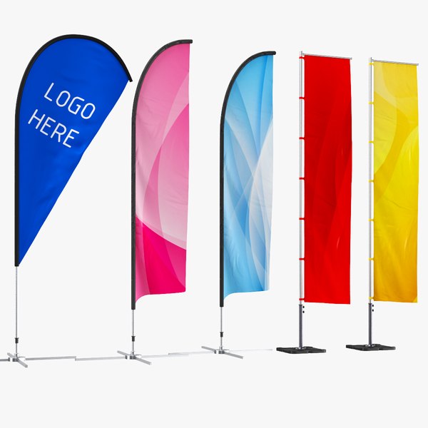 3D real flag banners