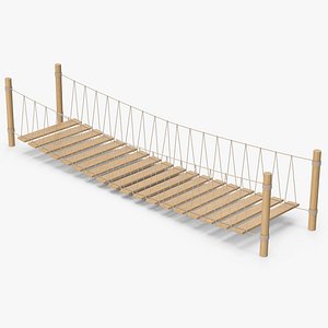 3D Wooden Rope Bridge