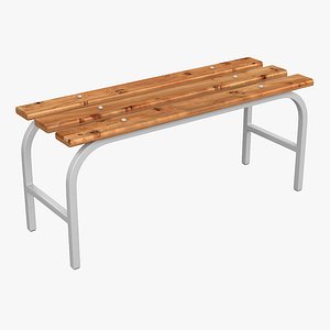 3d model wood bench l-1000