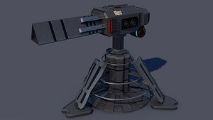 sci-fi turret gun 3D