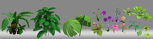 cartoon plant shrub flower 3D