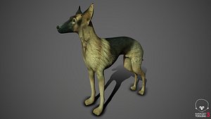 greyhound dog 3D model
