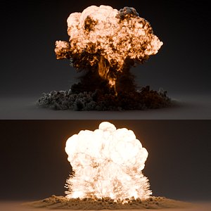 Volumetric Large Explosion Animated VDB For Blender 3D