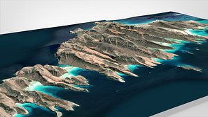 Island Isla Espiritu Santo California USA 3D model