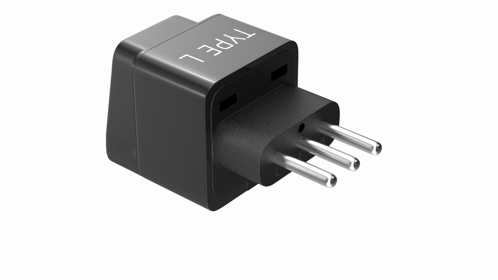 Type L Universal Plug Adapter Black Model TurboSquid 1839181