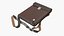 3D model Vintage Cold War Army Map Case with Shoulder Strap Brown