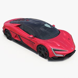 3D Supercar BYD Yangwang U9 Red Simplified