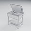 Open Parts Washer with Pinned Lid and Supported Washing Hose