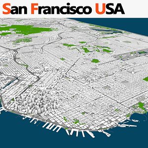 3D San Francisco City California USA