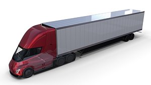 tesla semi truck interior 3D model