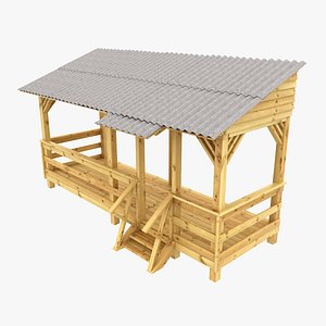 wooden veranda 3d max