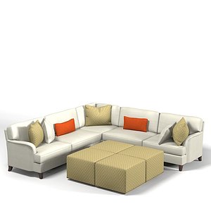 traditional corner sofa 3d 3ds