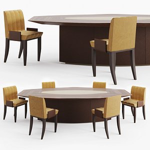Inedito Asnaghi Ares table and Veronica chair 3D model