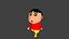 ShinChan 3D Model [Rigged + Animated]