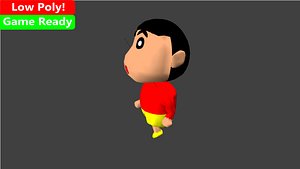 ShinChan 3D Model [ Rigged + Animated ]