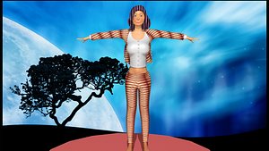 woman in blinding suit