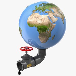 3D model earth stylized oil tube