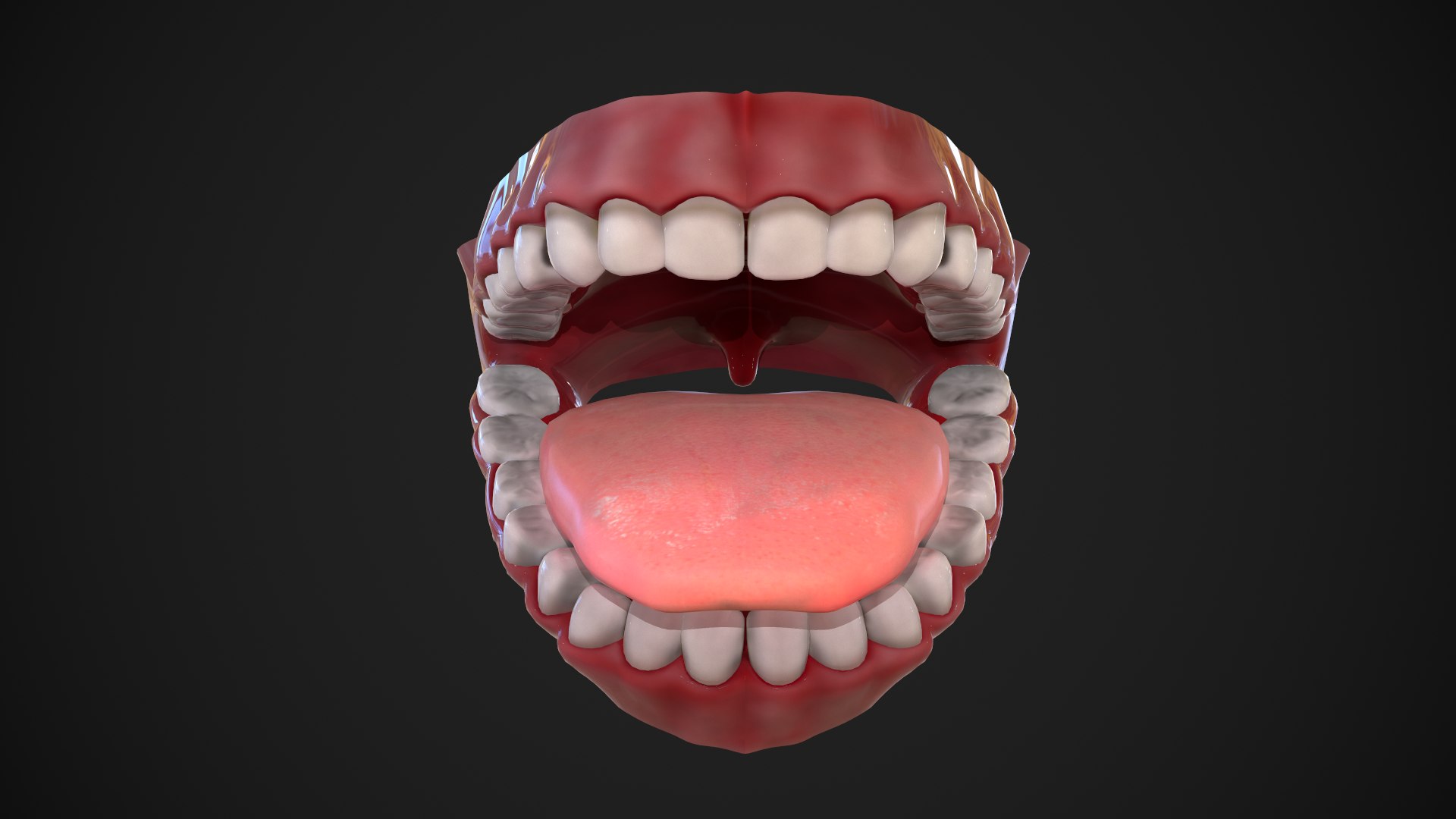 Ental Mouth And Teeth Model Rigged For Animation Or Printing Low-poly ...