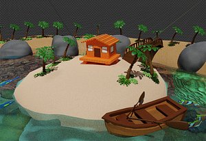 3D Treasure Island Scenery model